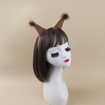Naujas voverės galvos juostos kostiumas Helovinas Velykų gyvūnų galvos juosta Vaikams Animacinis mielas pliušinis kamuoliukas Galvos apdangalas