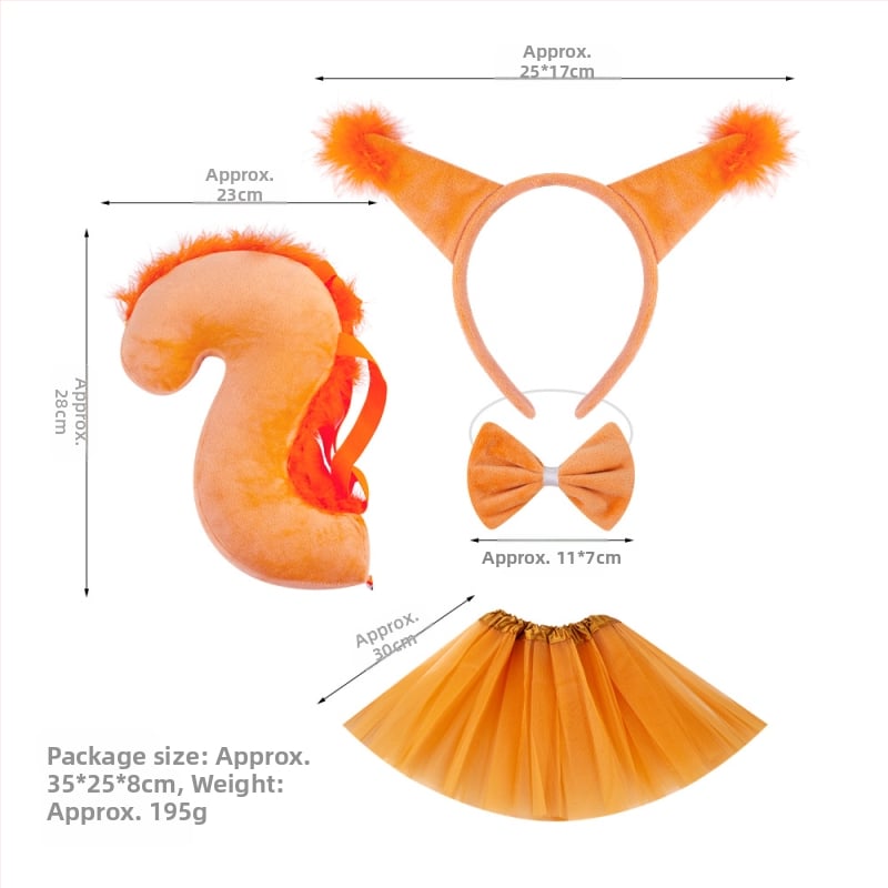 Naujas voverės galvos juostos kostiumas Helovinas Velykų gyvūnų galvos juosta Vaikams Animacinis mielas pliušinis kamuoliukas Galvos apdangalas