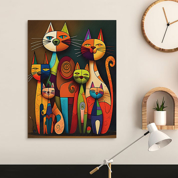 Трансгранична горещо продавана интересна абстрактна котка спалня висяща картина баня баня декоративна картина HD спрей боядисване на едро
