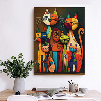 Трансгранична горещо продавана интересна абстрактна котка спалня висяща картина баня баня декоративна картина HD спрей боядисване на едро