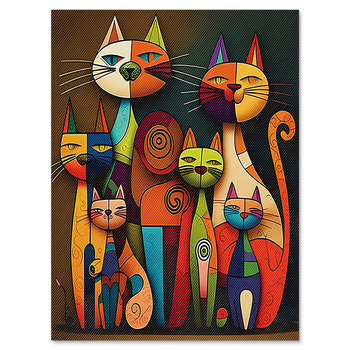 Трансгранична горещо продавана интересна абстрактна котка спалня висяща картина баня баня декоративна картина HD спрей боядисване на едро