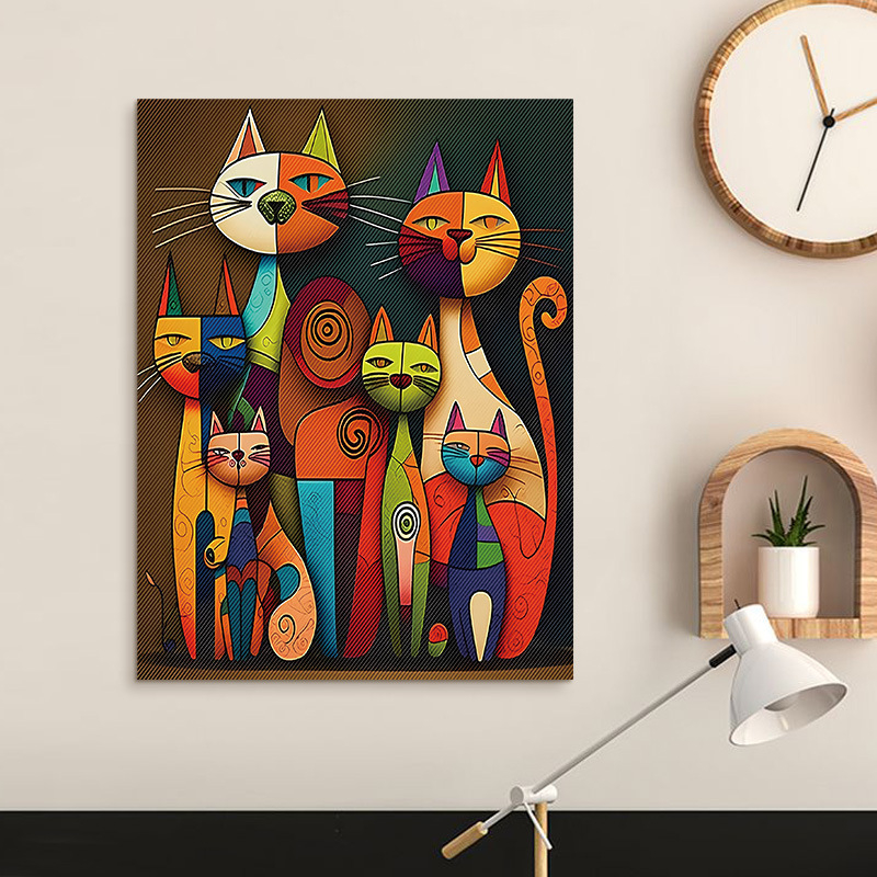 Трансгранична горещо продавана интересна абстрактна котка спалня висяща картина баня баня декоративна картина HD спрей боядисване на едро
