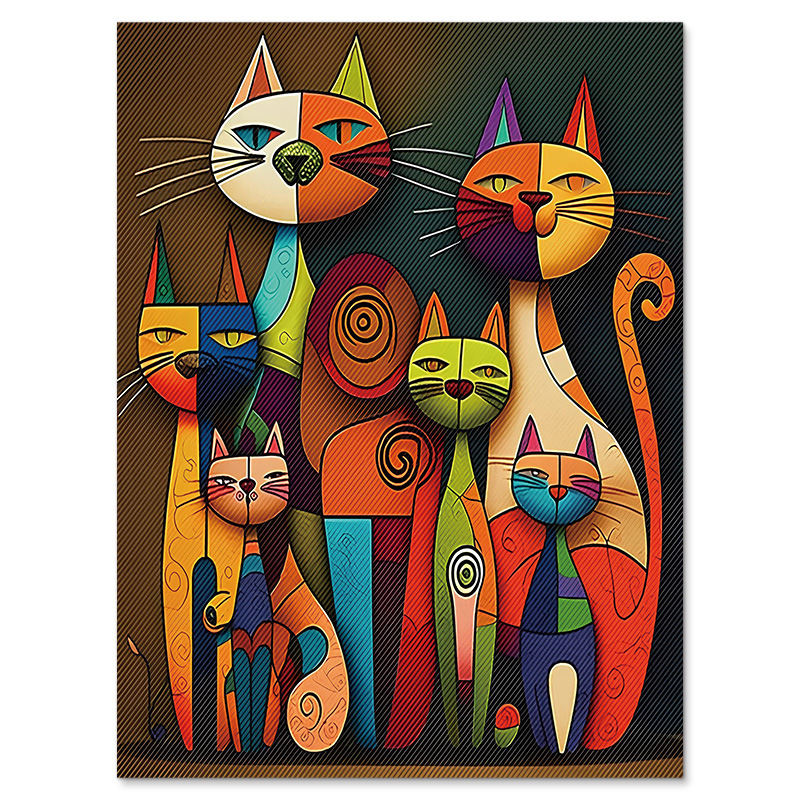 Трансгранична горещо продавана интересна абстрактна котка спалня висяща картина баня баня декоративна картина HD спрей боядисване на едро
