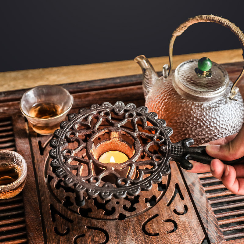 Stil european retro din fontă ceai cafea alcool aragaz lumânare lampă de masă Hotel Home accesorii ornamente izolație termică suport