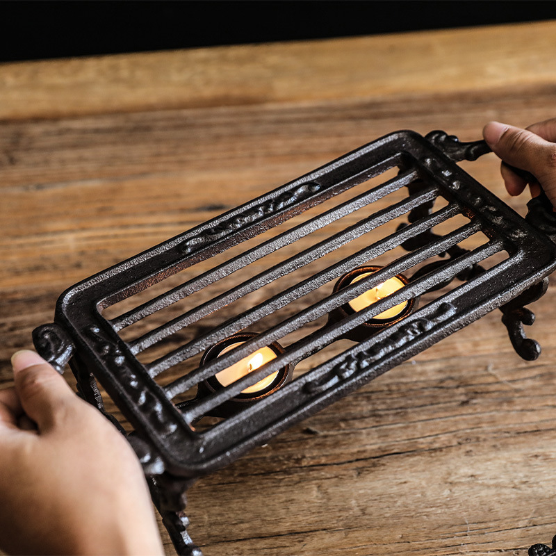 Европейски стил Ретро чугунен чайник Кафе Алкохолна печка Свещ Настолна лампа Хотелски аксесоари за дома Орнаменти Топлоизолационен държач