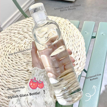 Aukštai temperatūrai atsparus paprastas vandens puodelis su svarstyklėmis, universalus arbatos ir gėrimo puodelis, buitinis moteriškas stiklinis puodelis, didelio borosilikatinio stiklo puodelis