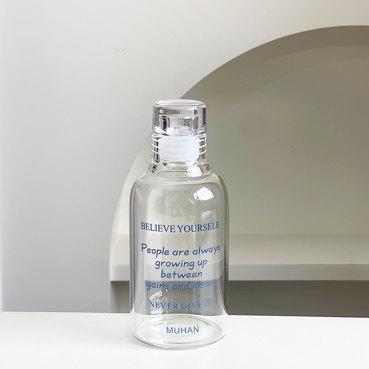 Aukštai temperatūrai atsparus paprastas vandens puodelis su svarstyklėmis, universalus arbatos ir gėrimo puodelis, buitinis moteriškas stiklinis puodelis, didelio borosilikatinio stiklo puodelis