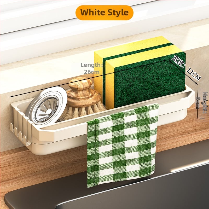 Стойка за кухненска мивка, стенен шкаф, многофункционална гъба за мивка, пластмасова, за съхранение на кран