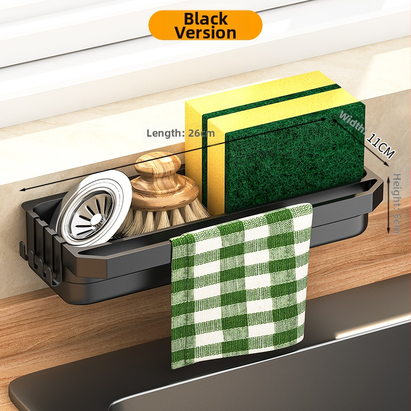 Стойка за кухненска мивка, стенен шкаф, многофункционална гъба за мивка, пластмасова, за съхранение на кран