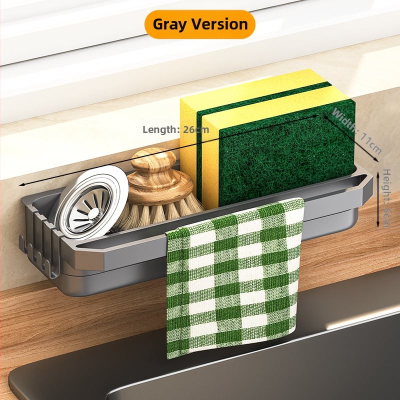 Стойка за кухненска мивка, стенен шкаф, многофункционална гъба за мивка, пластмасова, за съхранение на кран