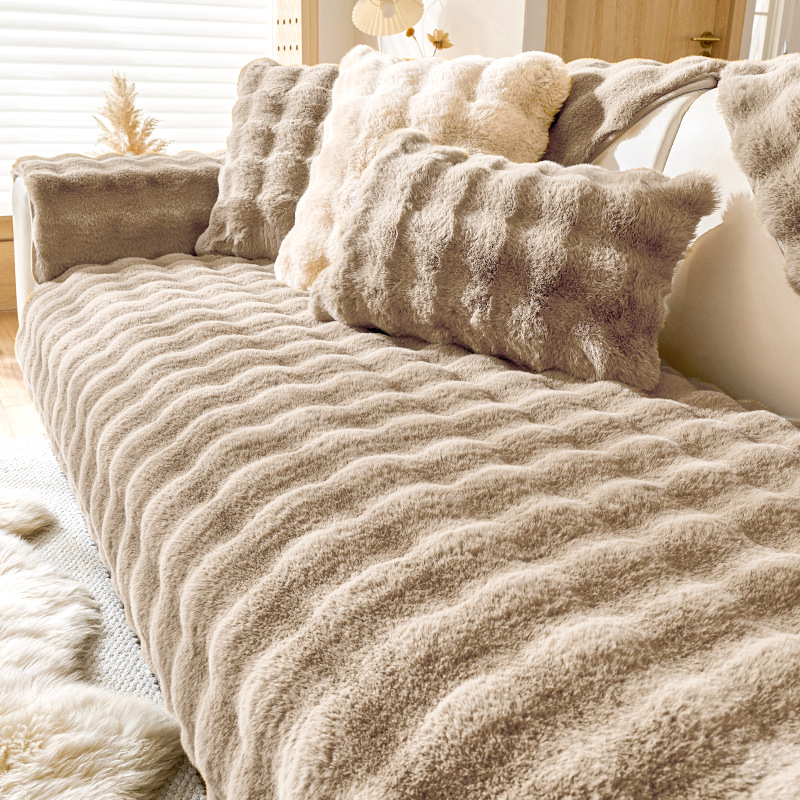 Заешко кадифено интернет популярно възглавничка за диван Зимна удебелена плюшена възглавница Неплъзгаща се кожена калъфка за диван Есен и зима Нова платнена кърпа