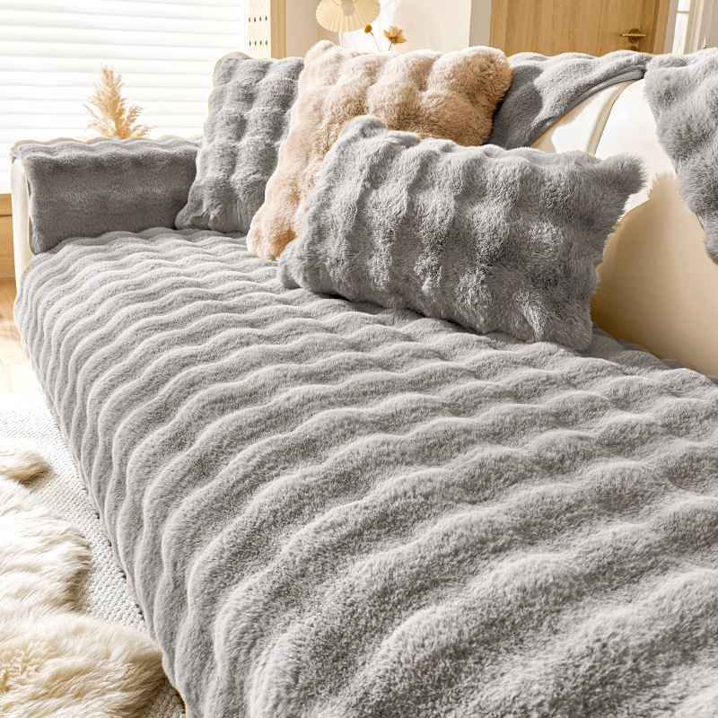 Заешко кадифено интернет популярно възглавничка за диван Зимна удебелена плюшена възглавница Неплъзгаща се кожена калъфка за диван Есен и зима Нова платнена кърпа