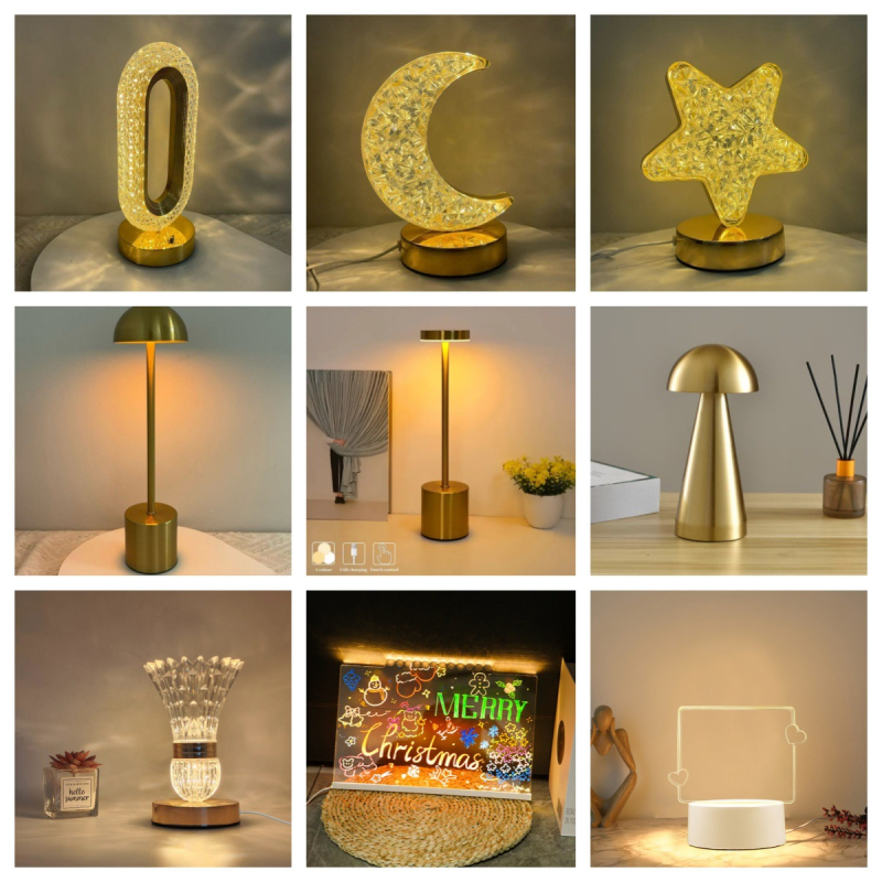 Tarpvalstybinis kūrybinis akrilinis tako stalo šviestuvas, liečiamas, trijų spalvų, kintamos šviesos, tinkantis miegamajam, svetainei, darbo kambariui