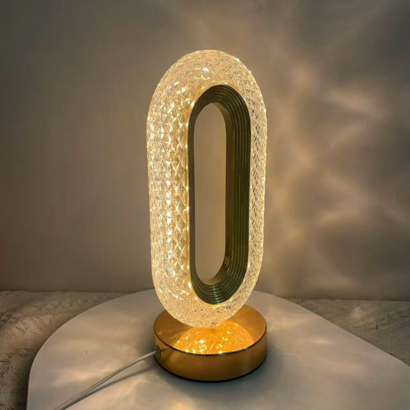 Tarpvalstybinis kūrybinis akrilinis tako stalo šviestuvas, liečiamas, trijų spalvų, kintamos šviesos, tinkantis miegamajam, svetainei, darbo kambariui