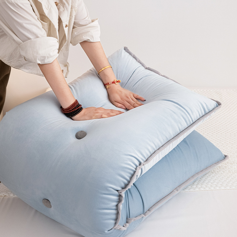 Helesinine voodiäärne padi, suur seljatugi, Euroopa stiilis voodipadi, laheaken, pehme tatami-kott, kolmnurkne vöökaitse, kokkupõrkekindel, eemaldatav ja pestav