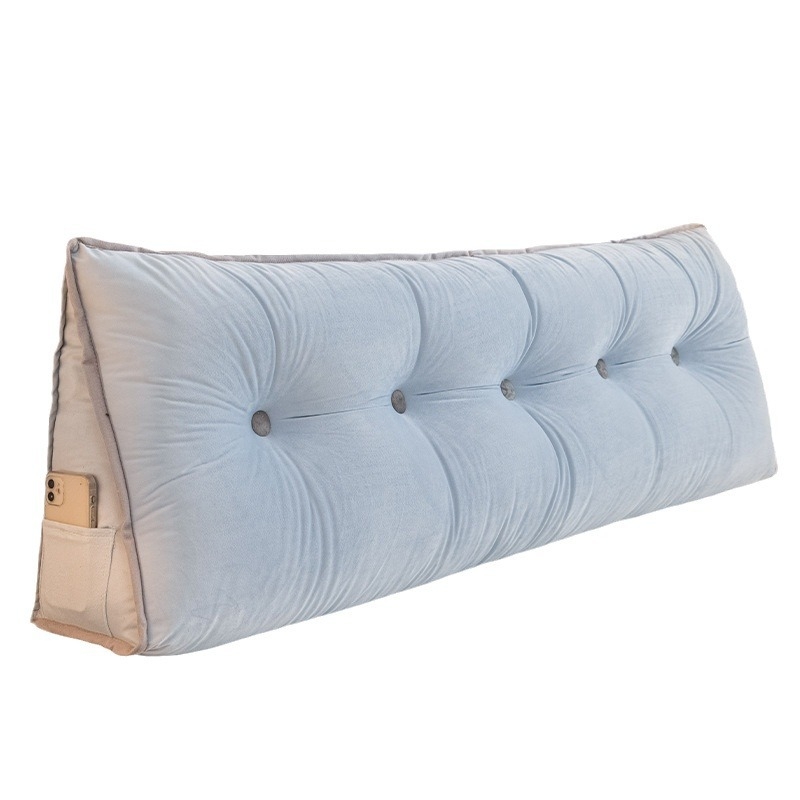 Helesinine voodiäärne padi, suur seljatugi, Euroopa stiilis voodipadi, laheaken, pehme tatami-kott, kolmnurkne vöökaitse, kokkupõrkekindel, eemaldatav ja pestav