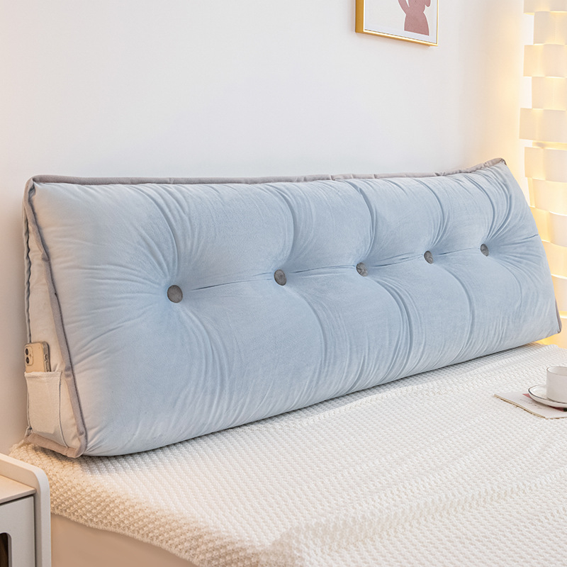 Helesinine voodiäärne padi, suur seljatugi, Euroopa stiilis voodipadi, laheaken, pehme tatami-kott, kolmnurkne vöökaitse, kokkupõrkekindel, eemaldatav ja pestav