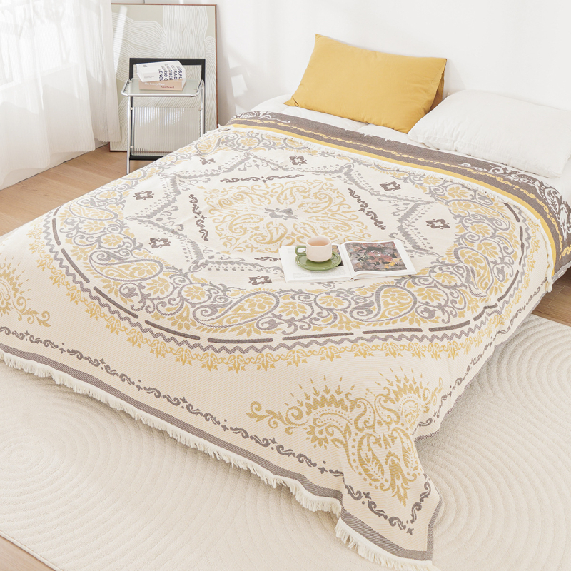 Tarpvalstybinis grynos medvilnės kutais margintas marlės rankšluostis, grynos medvilnės pynių užvalkalas, viengulė dvigulė lova, daugiafunkcis sofos marlės užklotas, antklodė