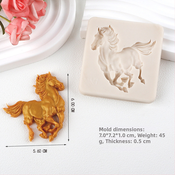 Zirgu kara zirgu folijas silikona veidne zirgu seglu šokolādes kūkas veidne īpaši viegls māla cepšanas piederums