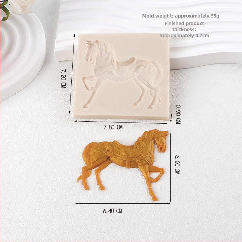 Zirgu kara zirgu folijas silikona veidne zirgu seglu šokolādes kūkas veidne īpaši viegls māla cepšanas piederums