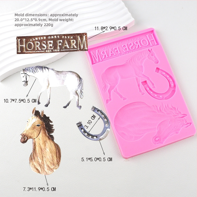 Zirgu kara zirgu folijas silikona veidne zirgu seglu šokolādes kūkas veidne īpaši viegls māla cepšanas piederums