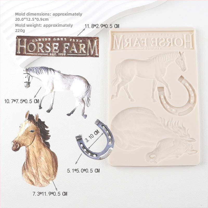 Zirgu kara zirgu folijas silikona veidne zirgu seglu šokolādes kūkas veidne īpaši viegls māla cepšanas piederums