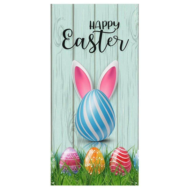 Трансгранична нова великденска капачка за врата, празнично парти, оформление, външна фото декорация, ширина на вратата, заек, вертикален банер, завеса за врата