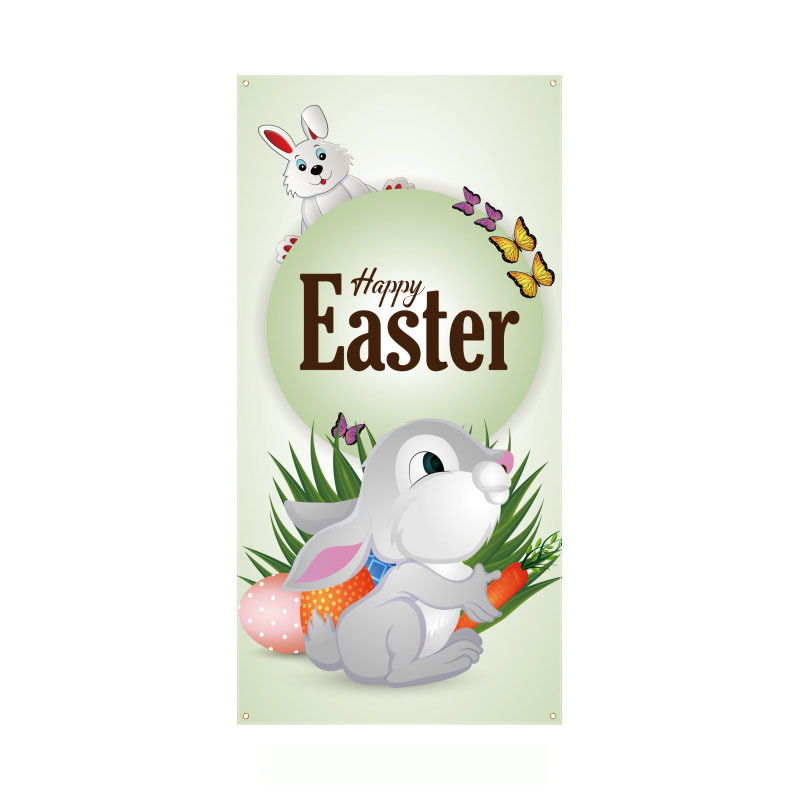 Трансгранична нова великденска капачка за врата, празнично парти, оформление, външна фото декорация, ширина на вратата, заек, вертикален банер, завеса за врата