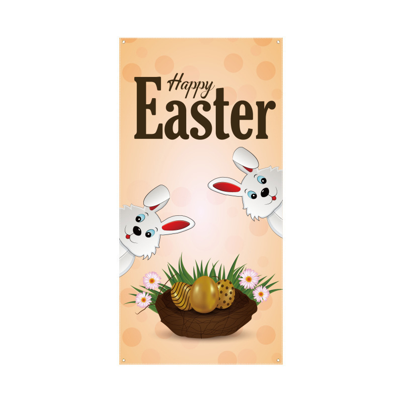 Трансгранична нова великденска капачка за врата, празнично парти, оформление, външна фото декорация, ширина на вратата, заек, вертикален банер, завеса за врата