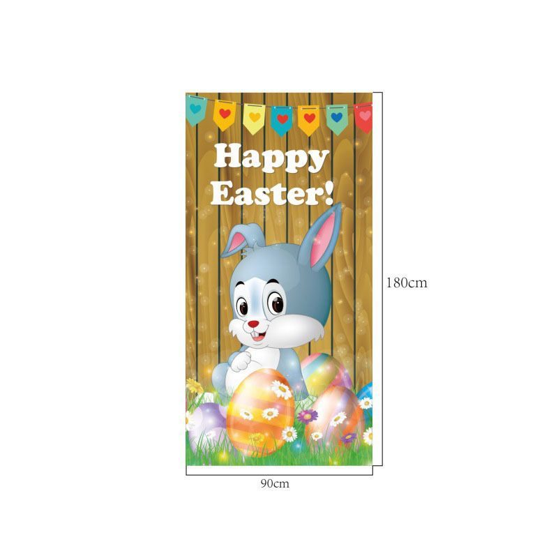Трансгранична нова великденска капачка за врата, празнично парти, оформление, външна фото декорация, ширина на вратата, заек, вертикален банер, завеса за врата