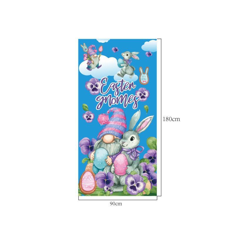 Трансгранична нова великденска капачка за врата, празнично парти, оформление, външна фото декорация, ширина на вратата, заек, вертикален банер, завеса за врата