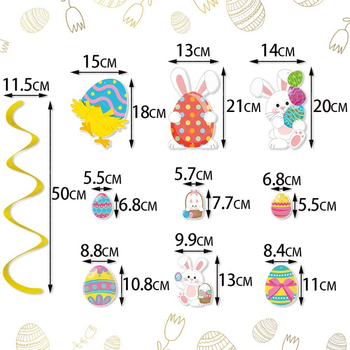 Amazon νέα πασχαλινή διακόσμηση σπιράλ PVC αυγό κουνέλι περιστρεφόμενο άνεμο καμπάνα σπιράλ κρεμαστή