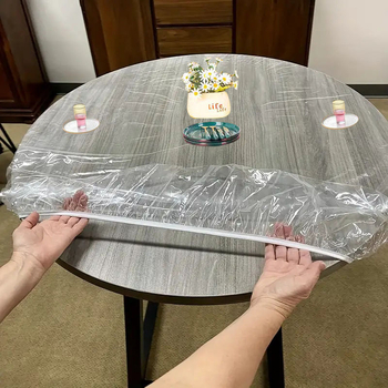 Amazoni populaarne PVC läbipaistev elastne laudlina ümmargune elastne lauakate, elastne lauakate veekindel ja õlikindel laud