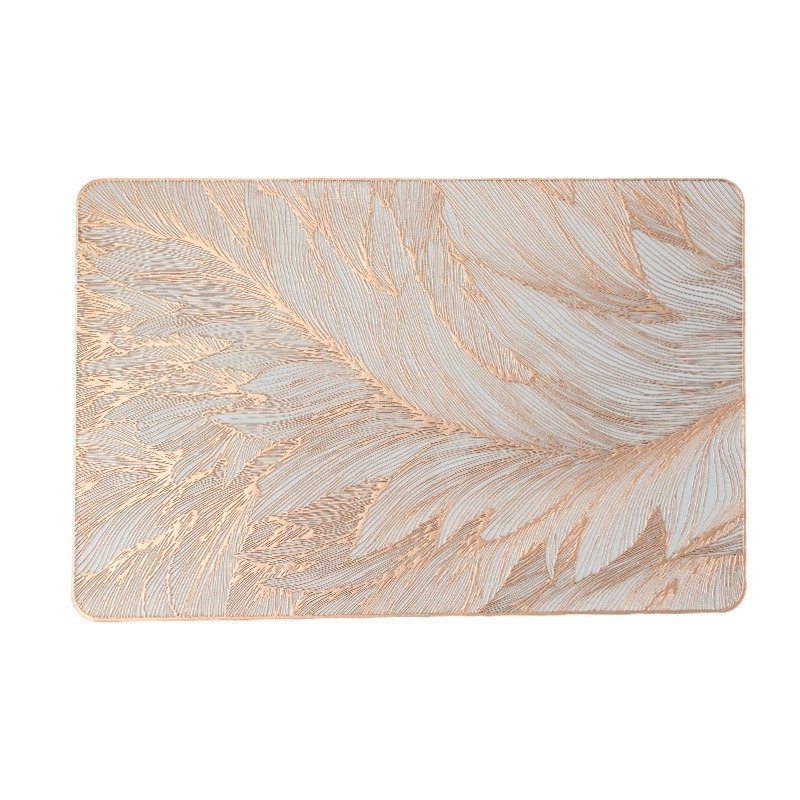 Sabiezināts bronzas krāsas galda paklājiņš, PVC siltumizolēts galda paklājiņš, ūdensnecaurlaidīgs un eļļas necaurlaidīgs, pārrobežu Amazon Xiyin cietā dibena kvadrātveida rietumu galda paklājiņš