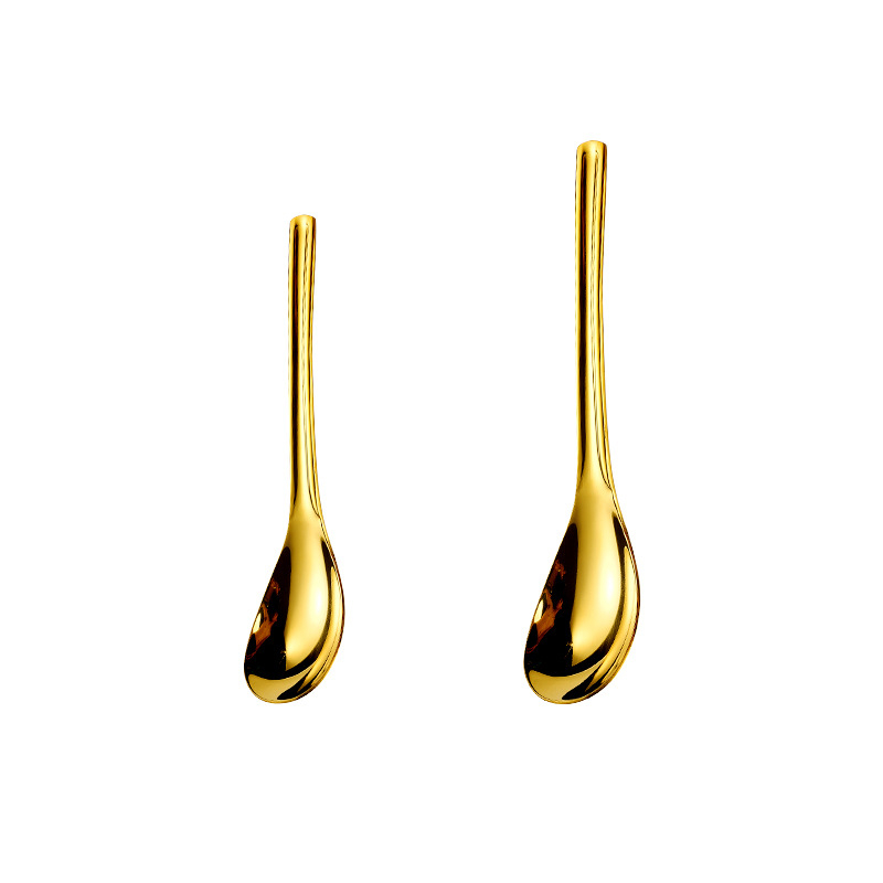 304 nerūdijančio plieno šaukštas japoniško stiliaus auksinis šaukštas vaikiškas kūdikių šaukštas namų apyvokos valgomasis ir geriamasis sriubos šaukštas apvaliu dugnu mažas šaukštas