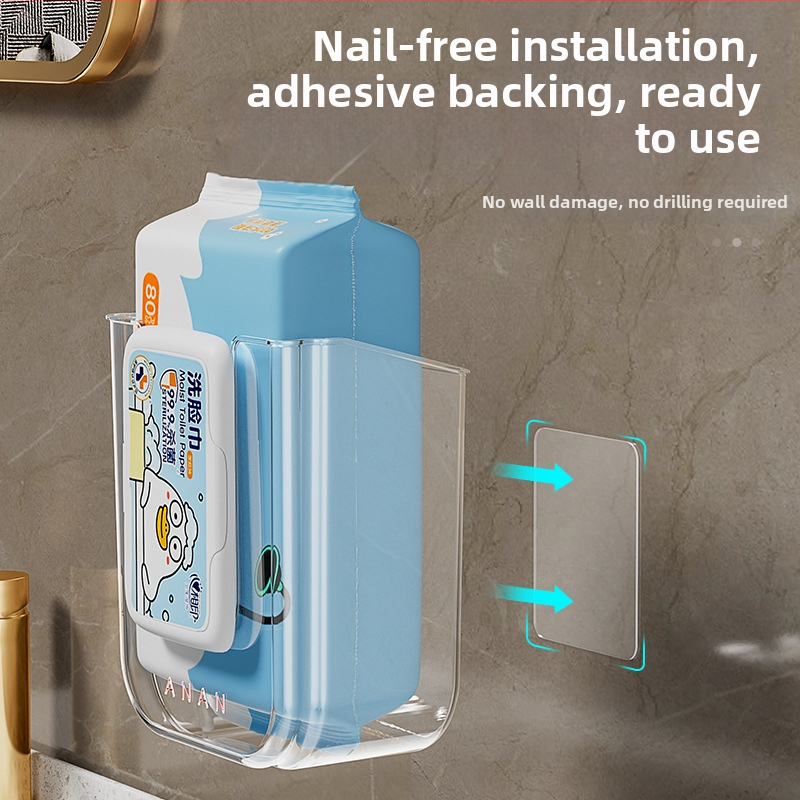 Úložný box na utierky s prísavkou, box na vreckovky, nástenný box na umývanie tváre, kuchynský závesný box na toaletný papier