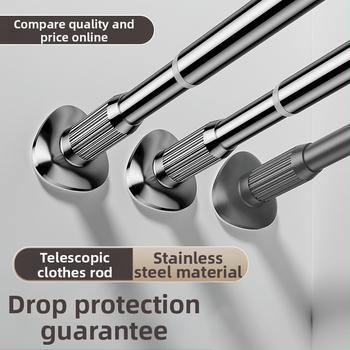 Mulgustamata teleskoopvardaga riidekuivatusvarras Naelteta riidepuu Roostevabast terasest kardinapuu riputusvarras Uksekardin Garderoobi tugivarras Dušikardina varras