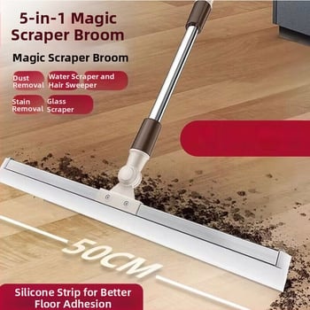 Grindų valytuvo stebuklinga šluota silikoninė grindų valymo šluota vonios kambariui su tualetu daugiafunkcis valytuvo plaukų šepetys