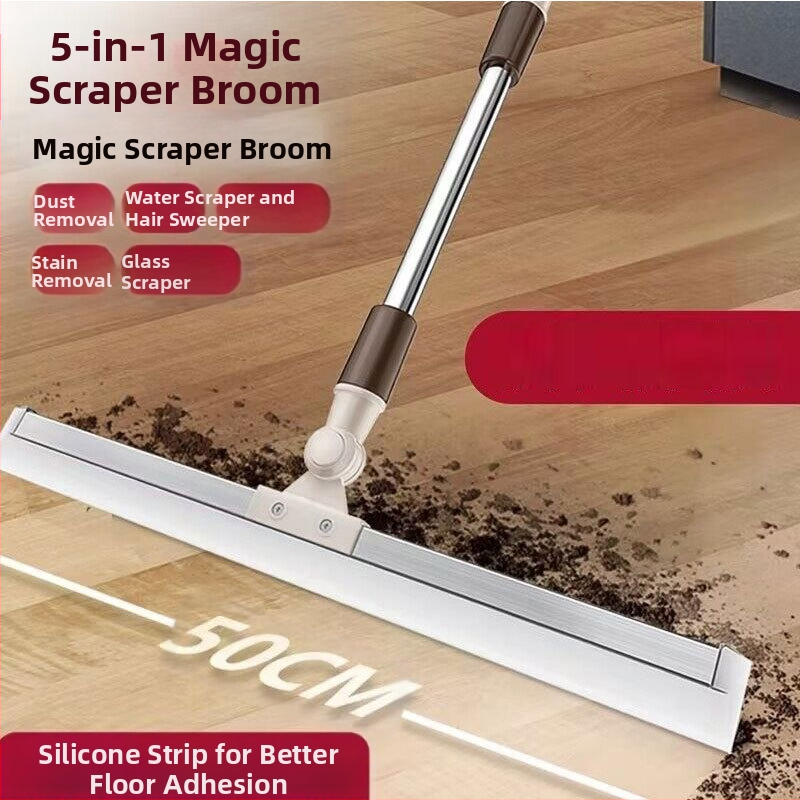 Силиконова метла за почистване на подове за баня, тоалетна, многофункционална четка за коса за чистачки