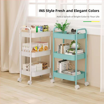 Стойка за съхранение на колички Кухня Баня Баня Спалня Закуски Бебе Хол Мобилен подов многослоен стелаж за съхранение