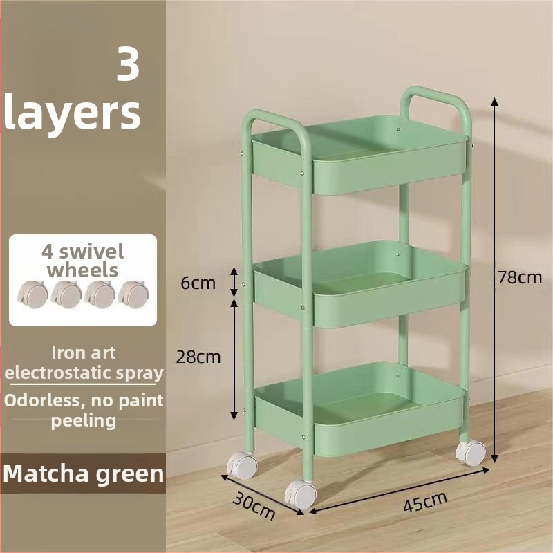 Стойка за съхранение на колички Кухня Баня Баня Спалня Закуски Бебе Хол Мобилен подов многослоен стелаж за съхранение
