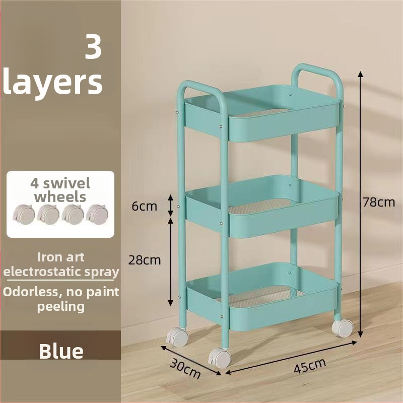 Стойка за съхранение на колички Кухня Баня Баня Спалня Закуски Бебе Хол Мобилен подов многослоен стелаж за съхранение