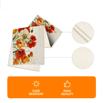 Червени оранжеви макове Пътека за маса Кухня Кетъринг Семейно парти Сватба Декоративна покривка за маса