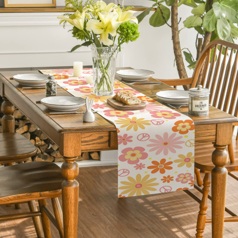 Червени оранжеви макове Пътека за маса Кухня Кетъринг Семейно парти Сватба Декоративна покривка за маса