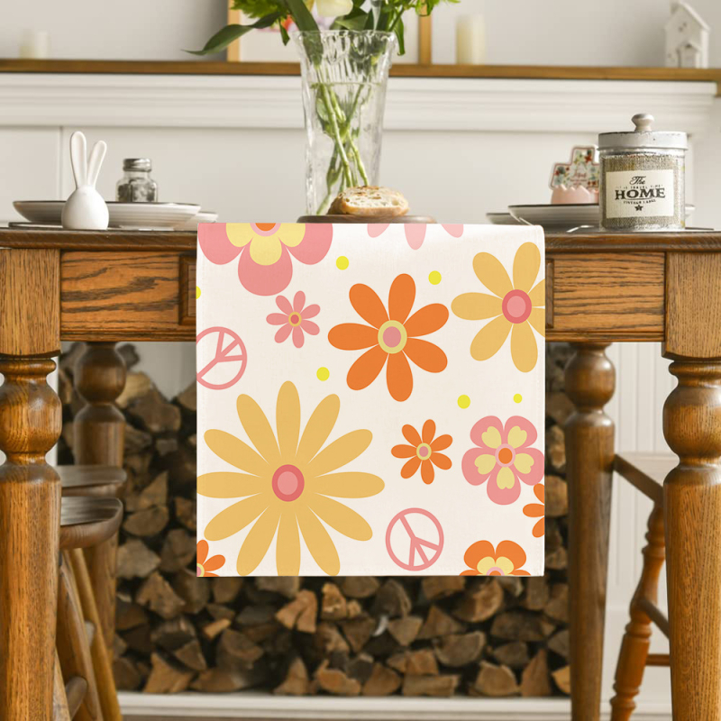 Червени оранжеви макове Пътека за маса Кухня Кетъринг Семейно парти Сватба Декоративна покривка за маса