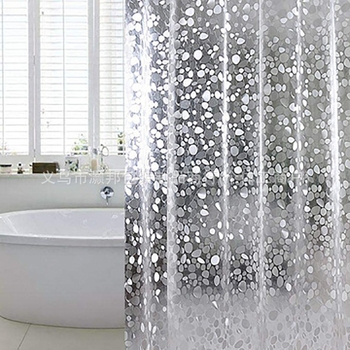 Piiriülene platvormiga vannitoa kardin EVA veekindel kivikestega dušikardin voodriga kardin laos Hulgimüük Veekindel paksendatud rippkardin