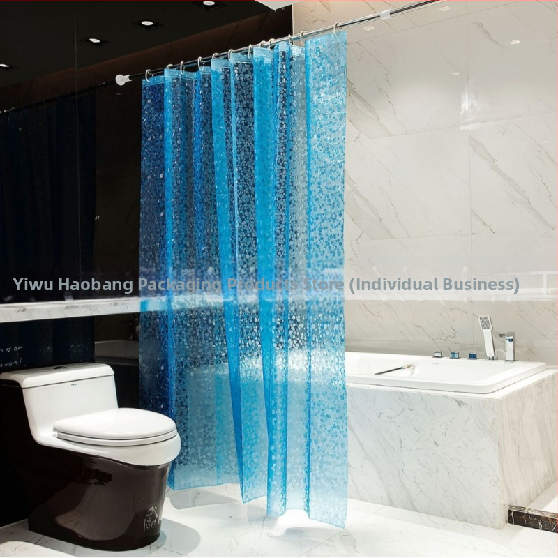 Piiriülene platvormiga vannitoa kardin EVA veekindel kivikestega dušikardin voodriga kardin laos Hulgimüük Veekindel paksendatud rippkardin