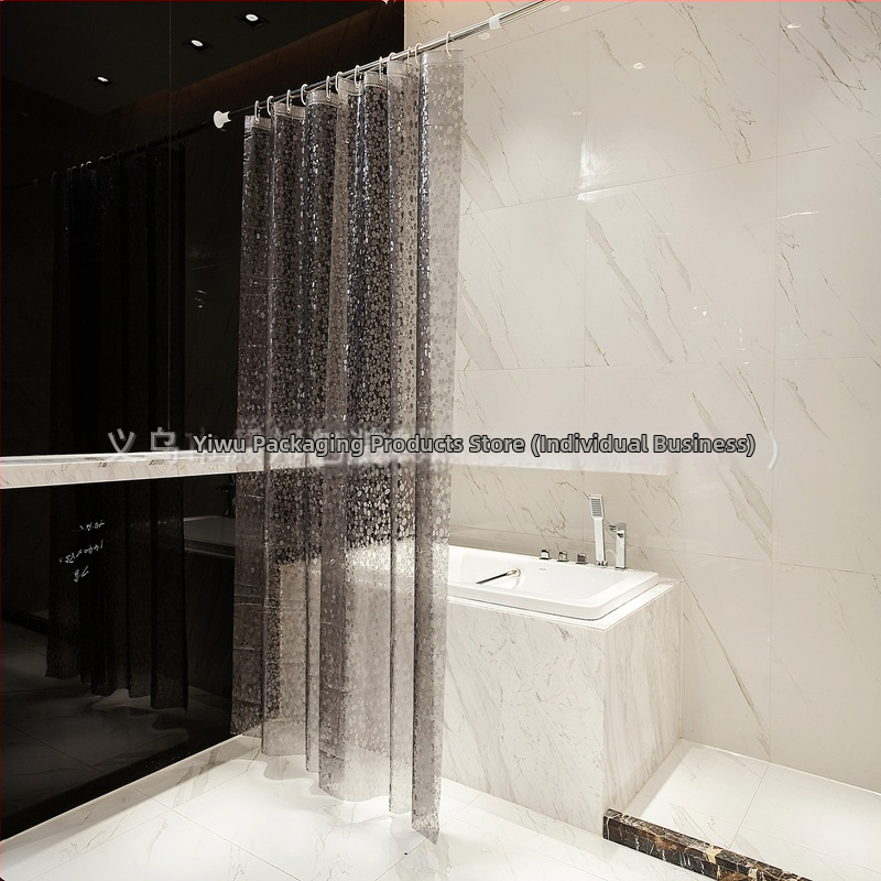 Piiriülene platvormiga vannitoa kardin EVA veekindel kivikestega dušikardin voodriga kardin laos Hulgimüük Veekindel paksendatud rippkardin
