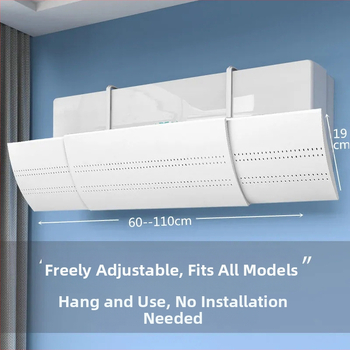 B tipo padidinto dydžio oro kondicionierius, priekinis stiklas su apsauga nuo tiesioginio oro išleidimo angos, prie sienos tvirtinamas oro kondicionierius, vėjo deflektorius, ištempiamas tipas