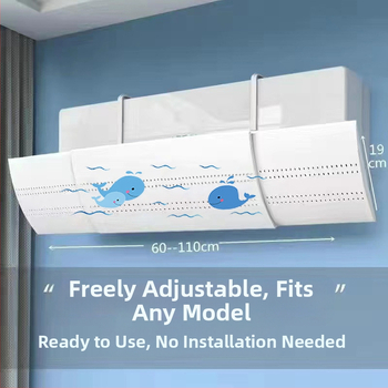 B tipo padidinto dydžio oro kondicionierius, priekinis stiklas su apsauga nuo tiesioginio oro išleidimo angos, prie sienos tvirtinamas oro kondicionierius, vėjo deflektorius, ištempiamas tipas